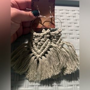 Macrame Earrings-Mint Green